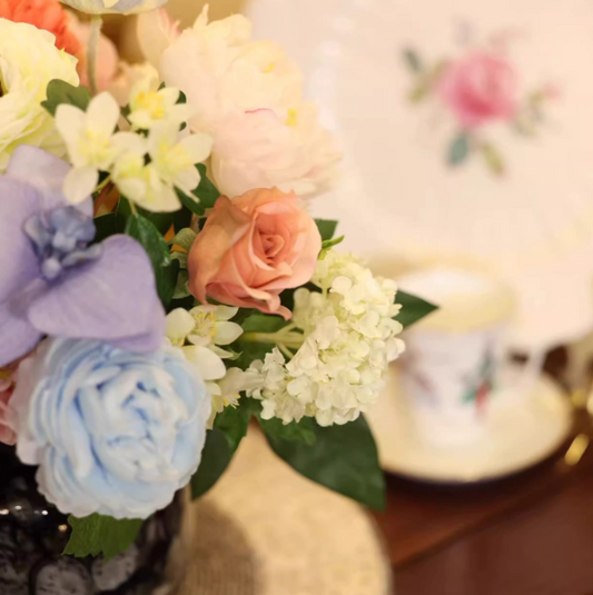 Powder Blue Hydrangea Soft-Touch Faux Floral Accent