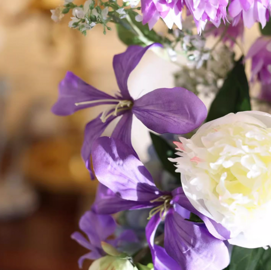 Amethyst Romance – Purple Faux Floral Handcrafted Display