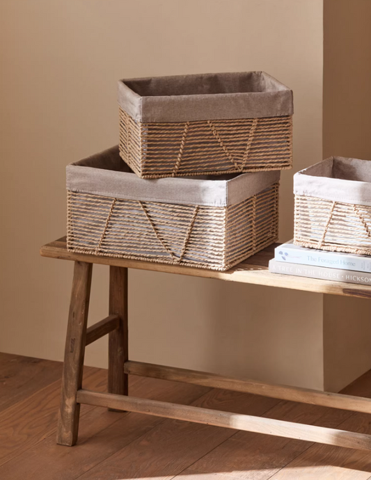 Hotel Style Storage Basket – Handwoven Faux Rattan Organizer