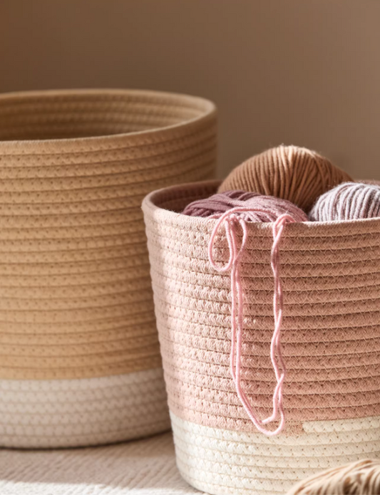 Cotton Rope Organizer – Soft Woven Desktop Storage Basket