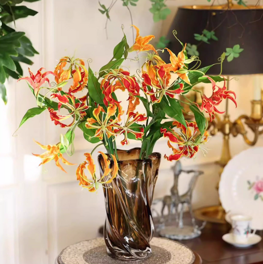 Flame Lily Grandeur – French Luxe Faux Floral for Dining & Living Spaces