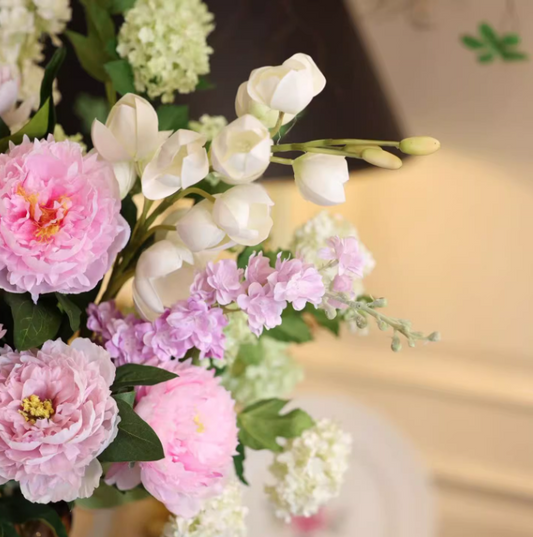Peony & Hydrangea Opulence – French Luxe Faux Floral Display