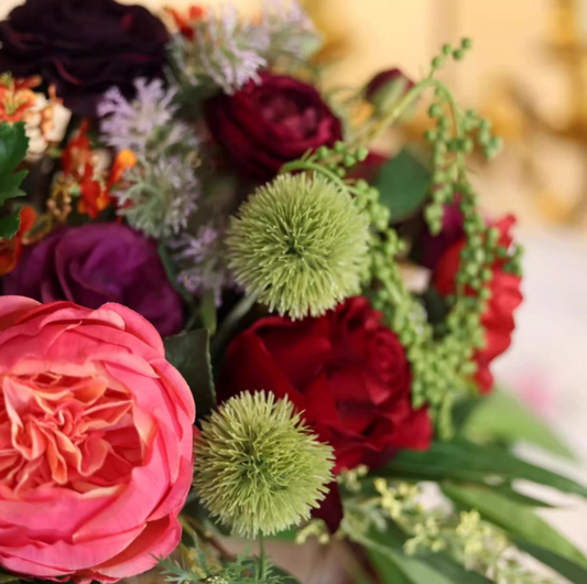 Heritage Rose Medley – Original European Vintage Faux Flower Bouquet