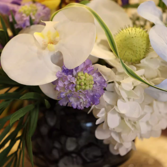 Mid-Century Violet DIY Bouquet – Handmade Faux Floral Arrangement