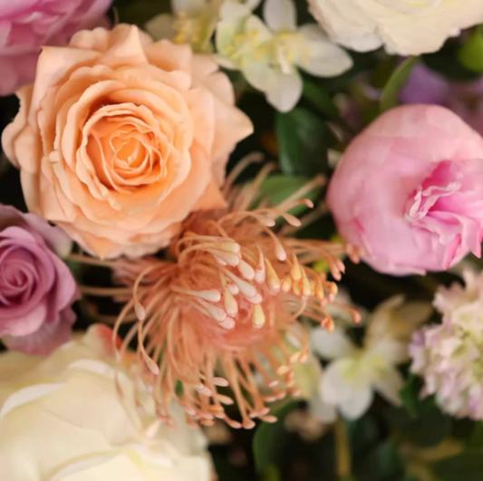 Black & Gold Bloom Noir – Luxury Faux Peony and Lily Floral Sculpture