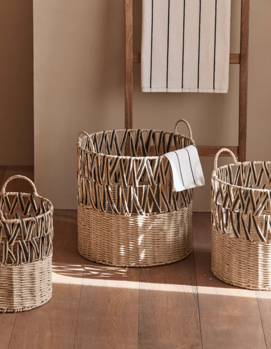 Classic Weave Laundry Basket – Large Faux Rattan Storage Hamper
