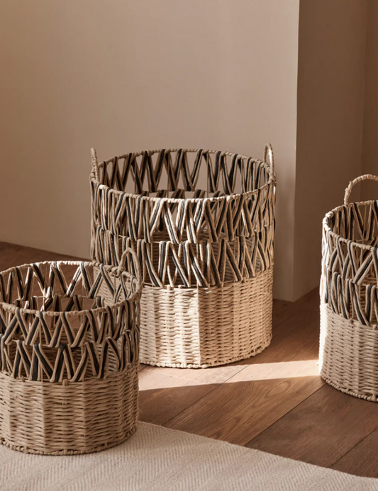 Classic Weave Laundry Basket – Large Faux Rattan Storage Hamper