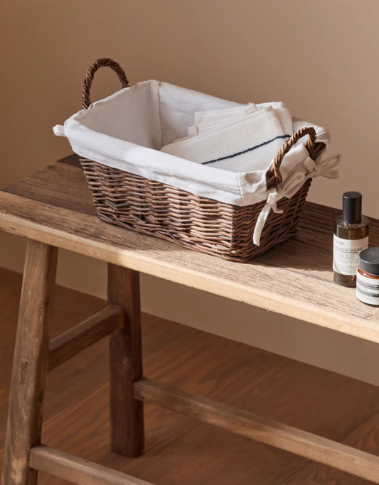 Artisan Bread & Fruit Basket – Handwoven Rattan Storage Tray