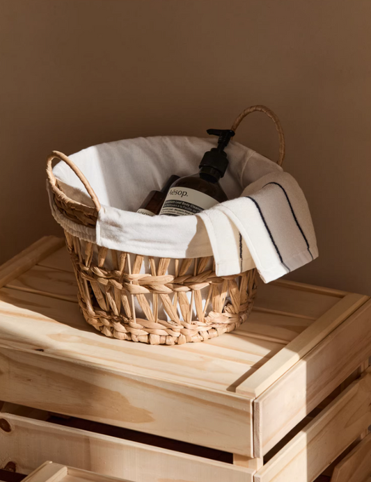 Japanese Style Handwoven Basket – Natural Grass & Bamboo Organizer