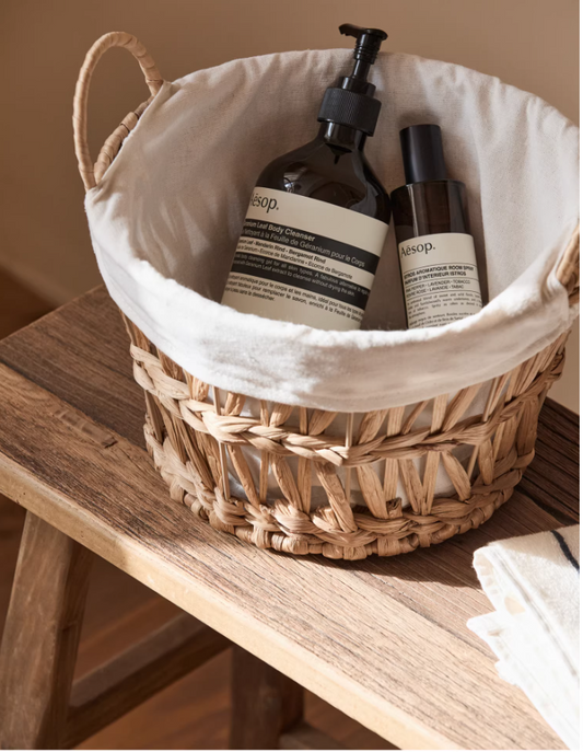 Japanese Style Handwoven Basket – Natural Grass & Bamboo Organizer