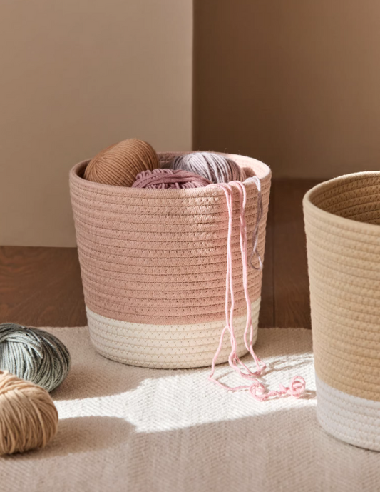 Cotton Rope Organizer – Soft Woven Desktop Storage Basket