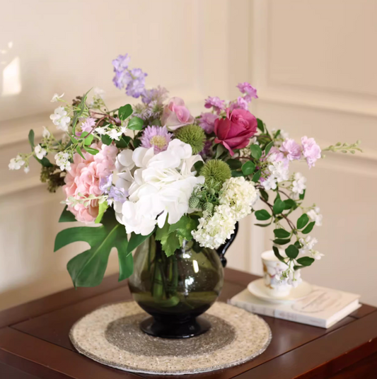 Wild Charm Blush – French Vintage Designer Faux Floral Table Arrangement